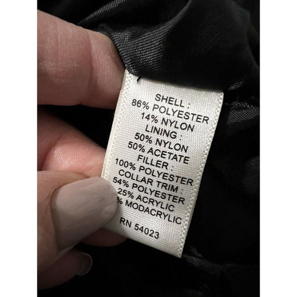 Banana Republic Winter Vest Women's Size M Black Zip Up Fleece Collar Classic - Picture 6 of 8